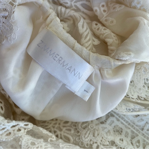 Zimmermann Lace Summer Dress Silk Ivory Sz1 - Picture 3 of 7